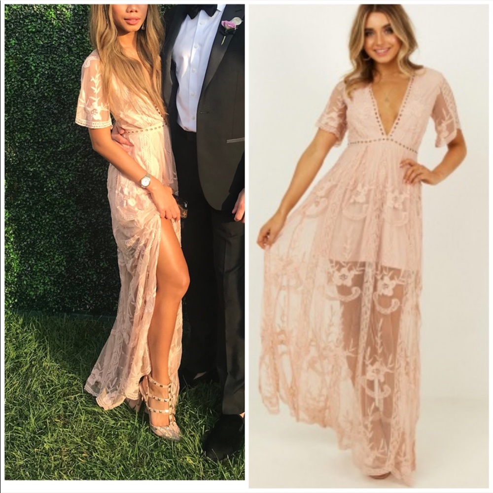 Lace blush dress
